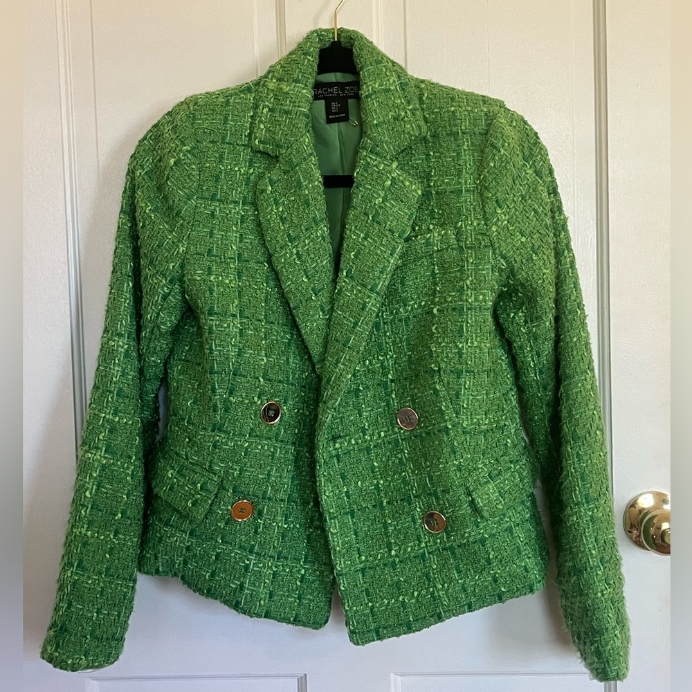 Rachel Zoe Green Tweed Blazer